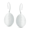 Textured Oval Drop Earrings in Sterling Silver