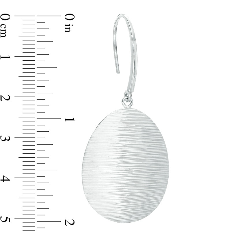 Textured Oval Drop Earrings in Sterling Silver