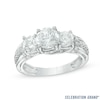 Thumbnail Image 1 of Celebration Ideal 2-1/5 CT. T.W. Certified Diamond Three Stone Engagement Ring in 14K White Gold (I/I1)
