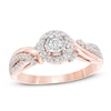Thumbnail Image 1 of 1/3 CT. T.W. Diamond Frame Bypass Engagement Ring in 10K Rose Gold