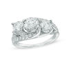 Thumbnail Image 1 of 1-1/2 CT. T.W. Diamond Wave Past Present Future® Ring in 14K White Gold