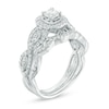 Thumbnail Image 2 of 3/4 CT. T.W. Diamond Square Frame Vintage-Style Bridal Set in 10K White Gold