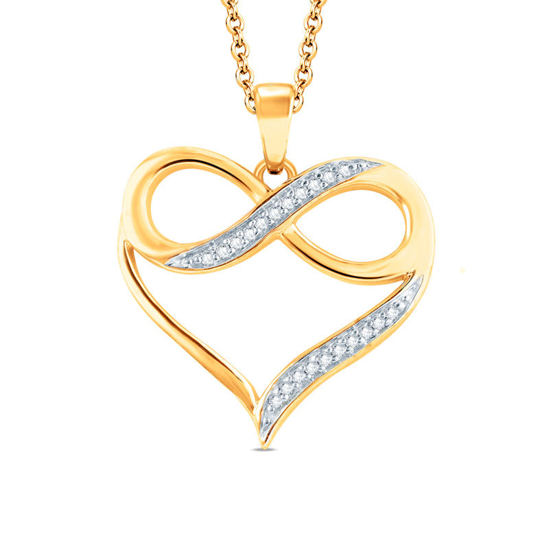 Heart Infinity Necklace in 14k Solid Gold - JCarat