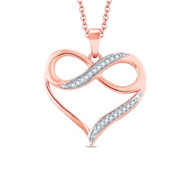 Diamond Accent Heart with Infinity Pendant in 10K Rose Gold