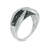 Thumbnail Image 2 of Enhanced Black and White Diamond Accent Beaded Ring in Sterling Silver