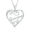 Thumbnail Image 1 of 1/15 CT. T.W. Diamond "Grandma" Heart Pendant in Sterling Silver