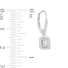Thumbnail Image 2 of 1/2 CT. T.W. Round and Baguette-Cut Multi-Diamond Rectangular Frame Drop Earrings in 14K White Gold