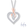 Thumbnail Image 0 of Ever Us® 1/4 CT. T.W. Two-Stone Diamond Heart with Infinity Pendant in 14K Two-Tone Gold - 19"