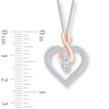 Thumbnail Image 2 of Ever Us® 1/4 CT. T.W. Two-Stone Diamond Heart with Infinity Pendant in 14K Two-Tone Gold - 19"