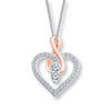 Thumbnail Image 0 of Ever Us® 1/2 CT. T.W. Diamond Heart with Infinity Pendant in 14K Two-Tone Gold - 19.0"