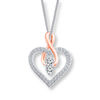 Thumbnail Image 1 of Ever Us® 1/2 CT. T.W. Diamond Heart with Infinity Pendant in 14K Two-Tone Gold - 19.0"