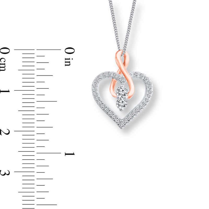 Ever Us® 1/2 CT. T.W. Diamond Heart with Infinity Pendant in 14K Two-Tone Gold - 19.0"