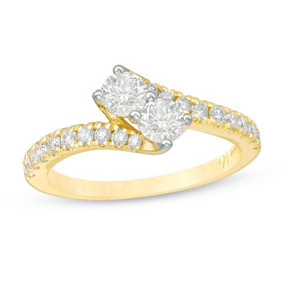 Ever Us 1 CT. T.W. Two Stone Diamond Bypass Ring in 14K Gold Zales Outlet