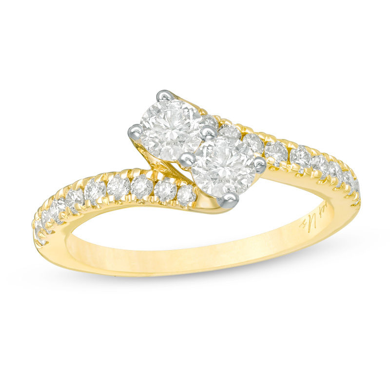 Ever Us® 1 CT. T.W. Two-Stone Diamond Bypass Ring in 14K Gold