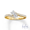 Thumbnail Image 0 of Ever Us™ 1/2 CT. T.W. Two-Stone Diamond Bypass Ring in 14K Gold