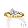Thumbnail Image 0 of Ever Us™ 1 CT. T.W. Two-Stone Diamond Bypass Ring in 14K Gold