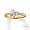 Thumbnail Image 1 of Ever Us™ 1 CT. T.W. Two-Stone Diamond Bypass Ring in 14K Gold