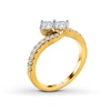 Thumbnail Image 2 of Ever Us™ 1 CT. T.W. Two-Stone Diamond Bypass Ring in 14K Gold
