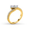 Thumbnail Image 2 of Ever Us™ 1 CT. T.W. Two-Stone Diamond Bypass Ring in 14K Gold