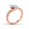 Thumbnail Image 3 of Ever Us™ 1/2 CT. T.W. Two-Stone Diamond Bypass Ring in 14K Rose Gold