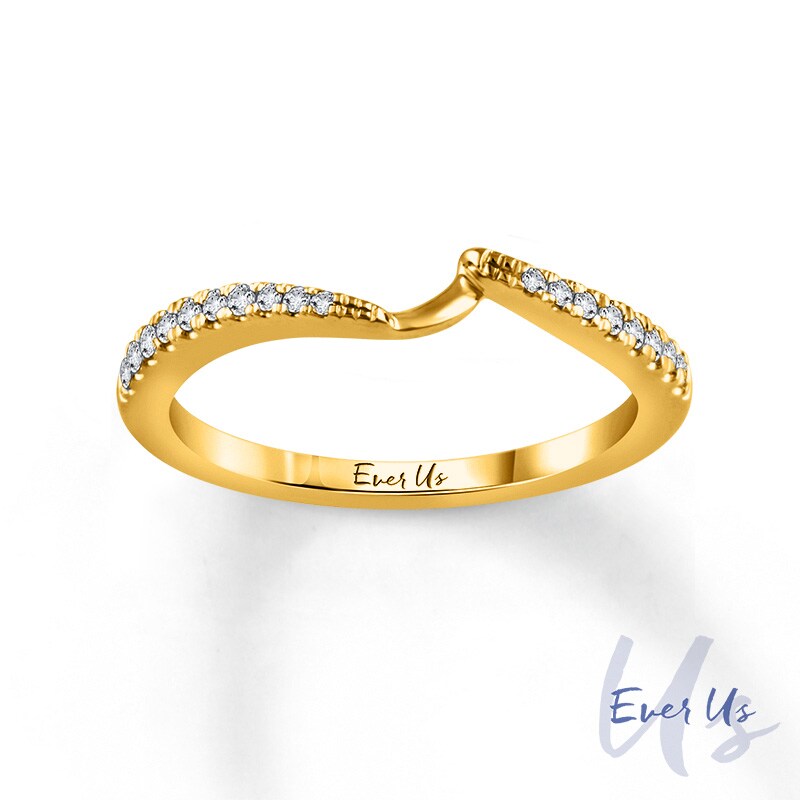 Main Image 1 of Ever Us™ 1/8 CT. T.W. Diamond Contour Band in 14K Gold