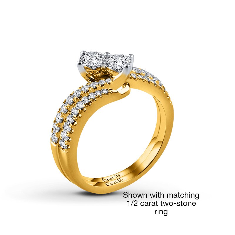 Main Image 3 of Ever Us™ 1/8 CT. T.W. Diamond Contour Band in 14K Gold