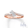 Thumbnail Image 0 of Ever Us™ 3/4 CT. T.W. Two-Stone Diamond Bypass Ring in 14K Rose Gold