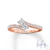 Thumbnail Image 1 of Ever Us™ 3/4 CT. T.W. Two-Stone Diamond Bypass Ring in 14K Rose Gold