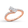 Thumbnail Image 1 of Ever Us™ 3/4 CT. T.W. Two-Stone Diamond Bypass Ring in 14K Rose Gold