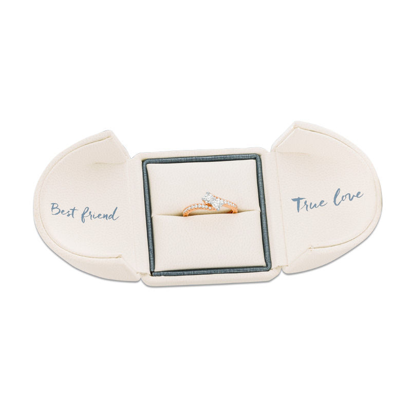 Main Image 3 of Ever Us™ 3/4 CT. T.W. Two-Stone Diamond Bypass Ring in 14K Rose Gold