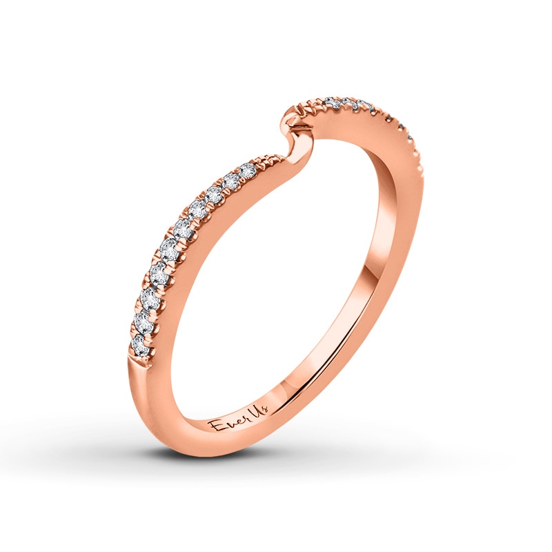 Ever Us™ 1/8 CT. T.W. Diamond Contour Band in 14K Rose Gold