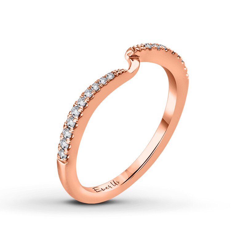 Main Image 2 of Ever Us™ 1/8 CT. T.W. Diamond Contour Band in 14K Rose Gold