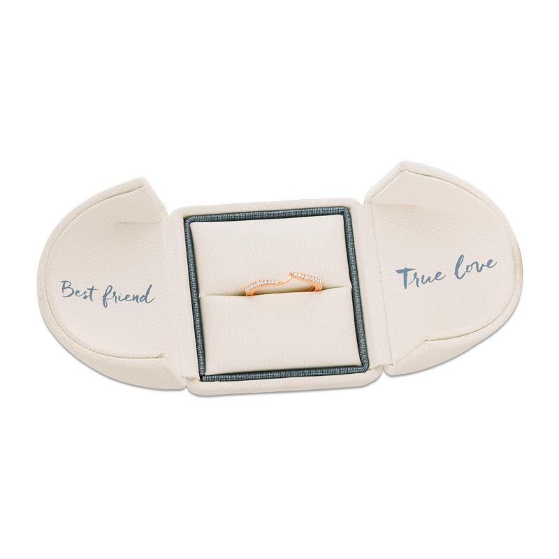 Main Image 3 of Ever Us™ 1/8 CT. T.W. Diamond Contour Band in 14K Rose Gold