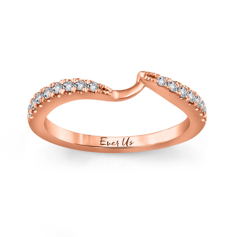 Ever Us™ 1/8 CT. T.W. Diamond Contour Band in 14K Rose Gold