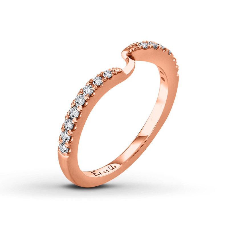Main Image 2 of Ever Us™ 1/8 CT. T.W. Diamond Contour Band in 14K Rose Gold