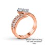 Thumbnail Image 2 of Ever Us™ 1/8 CT. T.W. Diamond Contour Band in 14K Rose Gold