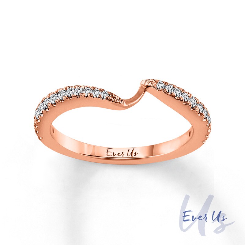 Main Image 1 of Ever Us™ 1/5 CT. T.W. Diamond Contour Band in 14K Rose Gold