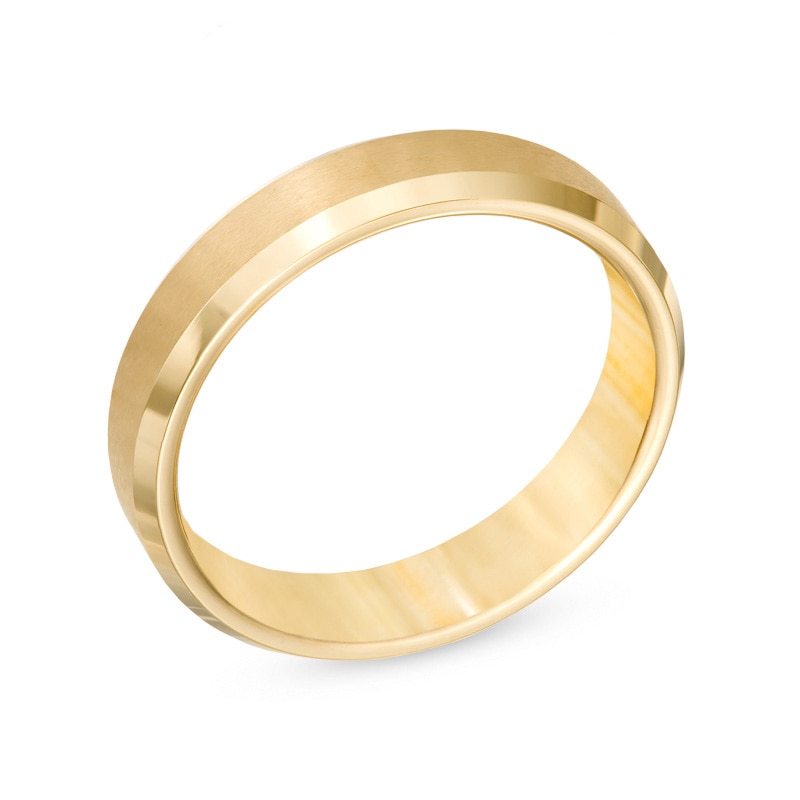 Main Image 2 of Men's 5.0mm Comfort Fit Yellow Tungsten Wedding Band - Size 10