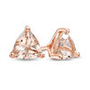 5.0mm Trillion-Cut Morganite Solitaire Stud Earrings in 10K Rose Gold