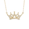 Thumbnail Image 1 of 1/8 CT. T.W. Diamond Crown Necklace in 10K Gold - 16.5"