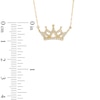 Thumbnail Image 2 of 1/8 CT. T.W. Diamond Crown Necklace in 10K Gold - 16.5"