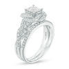 Thumbnail Image 2 of 1 CT. T.W. Princess-Cut Quad Diamond Braid Bridal Set in 14K White Gold