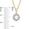 Thumbnail Image 2 of 6.0mm Freshwater Cultured Pearl and Lab-Created White Sapphire Scallop Frame Pendant in 10K Gold
