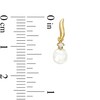 Thumbnail Image 2 of 5.0-6.5mm Freshwater Cultured Pearl and Lab-Created White Sapphire Curve Drop Pendant and Earrings Set in 10K Gold