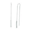 Thumbnail Image 1 of Lab-Created White Sapphire Bar Threader Drop Earrings in Sterling Silver