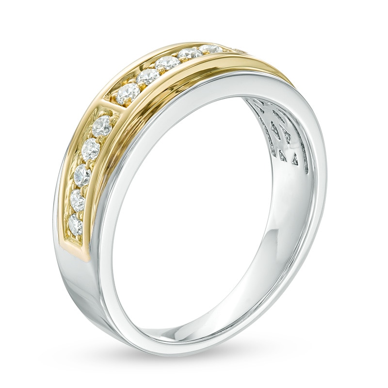 Main Image 2 of 1/2 CT. T.W. Diamond Band in 14K Two-Tone Gold