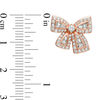 Thumbnail Image 2 of Lab-Created White Sapphire Bow Stud Earrings in Sterling Silver with 18K Rose Gold Plate