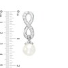Thumbnail Image 3 of Freshwater Cultured Pearl and Lab-Created White Sapphire Infinity Pendant and Earrings Set in Sterling Silver