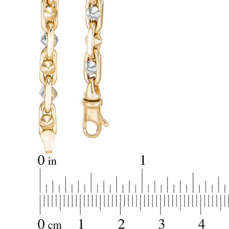 Men's Link Chain Necklace in 10K Two-Tone Gold - 22"
