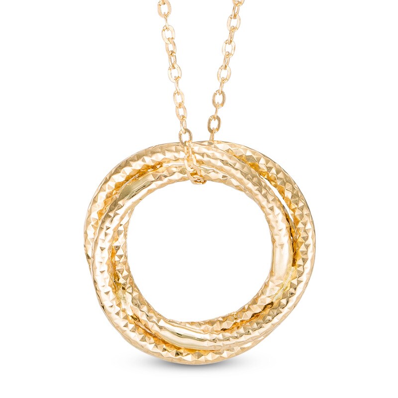 Main Image 1 of Open Circle Pendant in 14K Gold - 17"